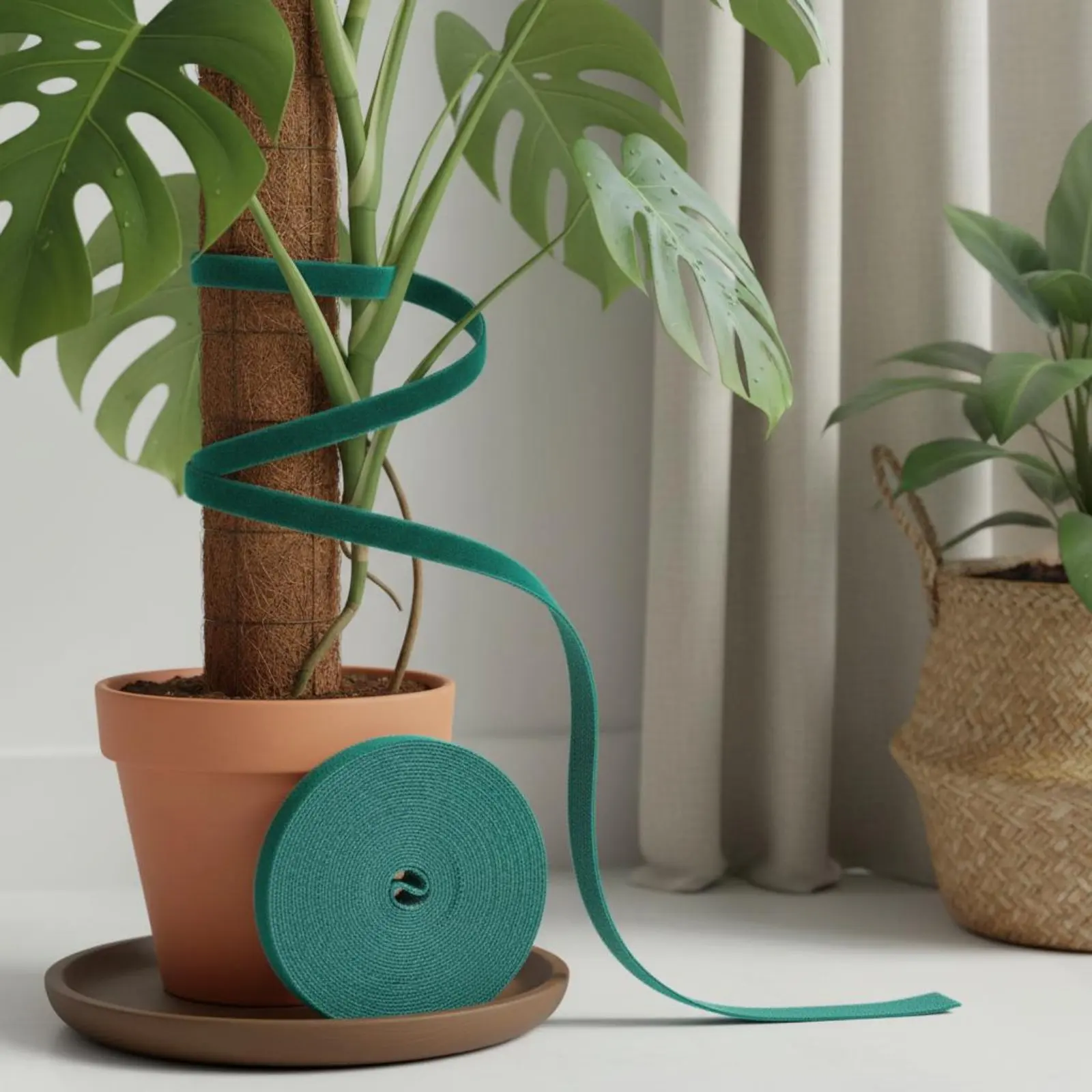 Green Plant Binding Tape Waterproof Hook and Loop Garden Tape Reusable Plant Tie Roll Long-Lasting Gardening Supply for Indoor view 4