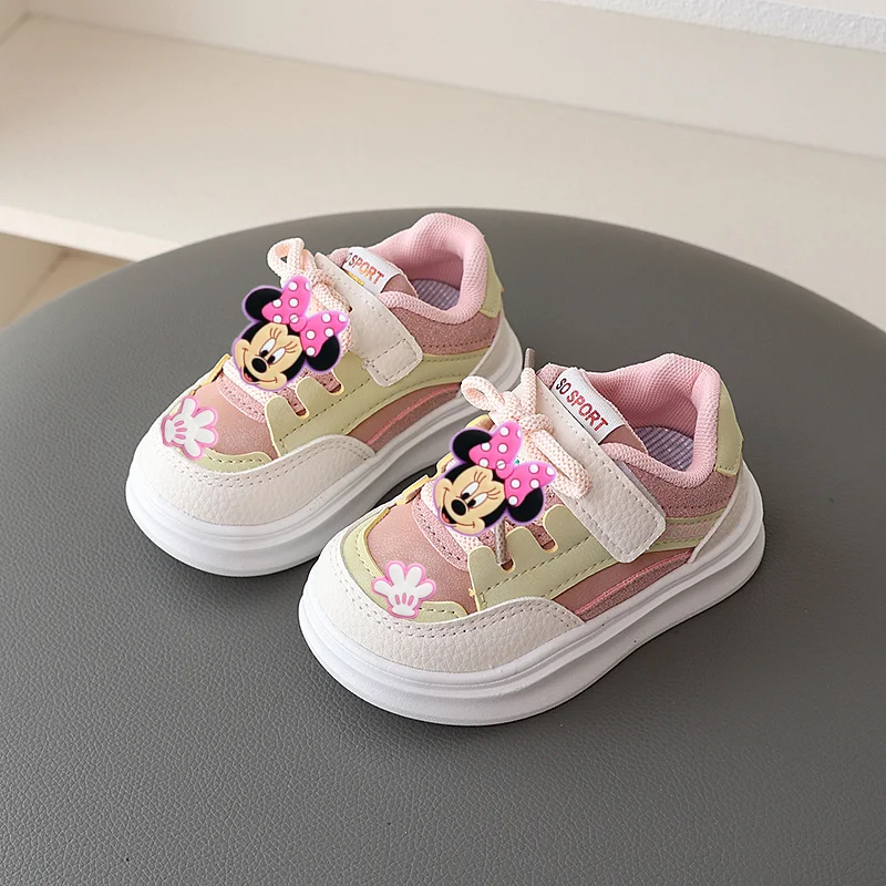 

Обувь для доски с Микки Маусом Disney, весенне-осенние кроссовки для бега для мальчиков, нескользящие кроссовки на мягкой подошве для девочек, детская повседневная обувь, первые ходунки