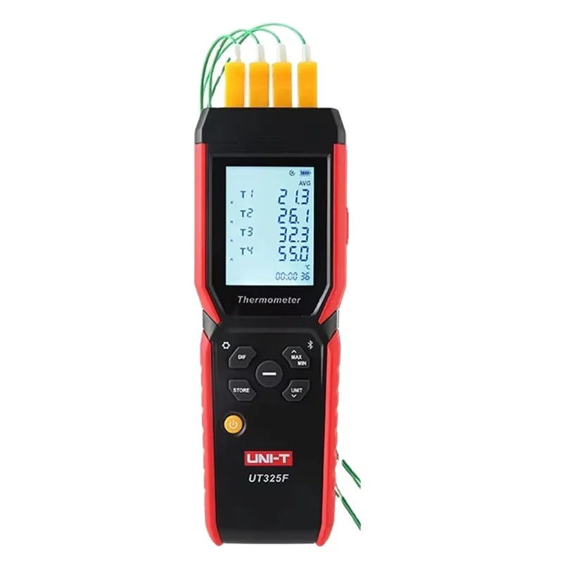 UT325F UNI-T Digital Thermometer 4 Channel Temperature Data Logger K J T E R S N Type Thermocouple Tester blvetooth Thermometer