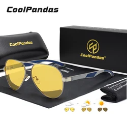 CoolPandas Pilot Sunglasses Polarized Men Photochromic Anti-Glare Glasses Women Night Vision Yellow Goggles gafas de sol hombre