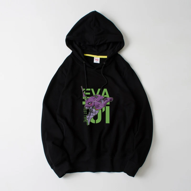 

New Century EVA No. Anime Hoodie Loose ex Sweatirt Cotton Polyester Blend Youthful Autumn Sportswear