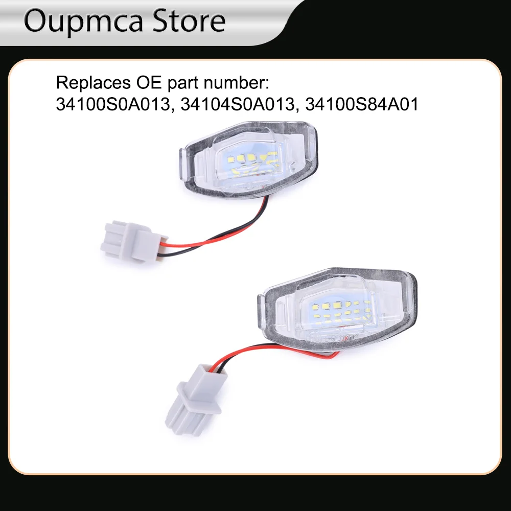 2x LED License Plate Lights 6000K for Honda Accord 2003-2012 Replace 34100S0A013 34104S0A013 34100S84A01