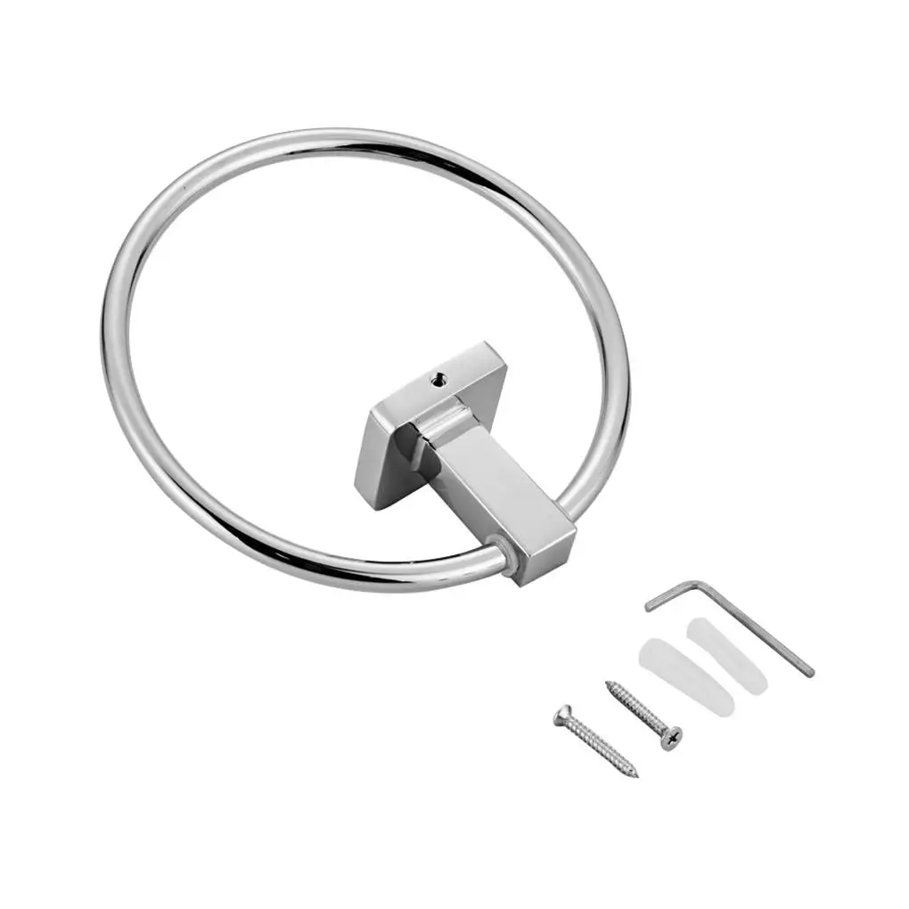

Stainless Steel Towel Ring Hanger Kitchen Bathroom Hand Towel Holder Wall Mounted Circle Rack