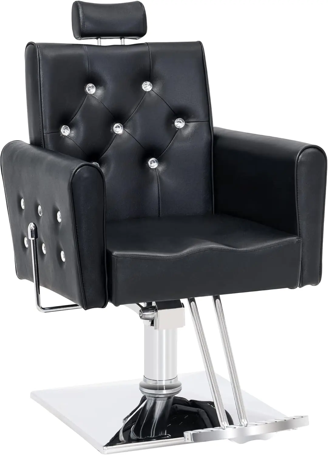 BarberPub Classic Hydraulic Recliner Barber Chair Antique Hair Spa Salon Styling Beauty Equipment 3123 (Black)