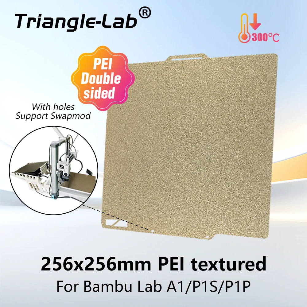 

Trianglelab Bambu Lab A1 P1S P1P 256x256mm PEl textured spring steel sheet with holes for Swapmod TL-Swap A1