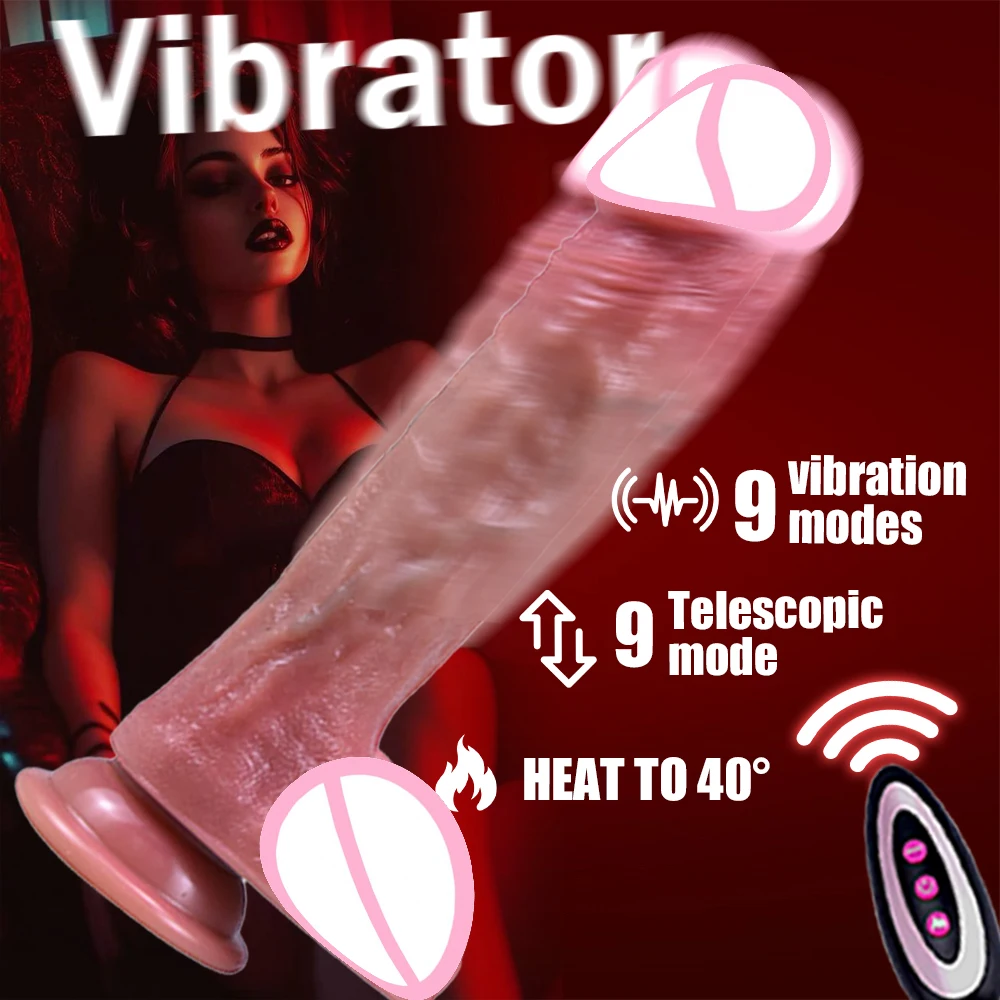 Remote Control Dildo Vibrator Wireless Remote Control 9 Type of Thrusting Vibration Stimulate G-Spot Suitable for Men And Women