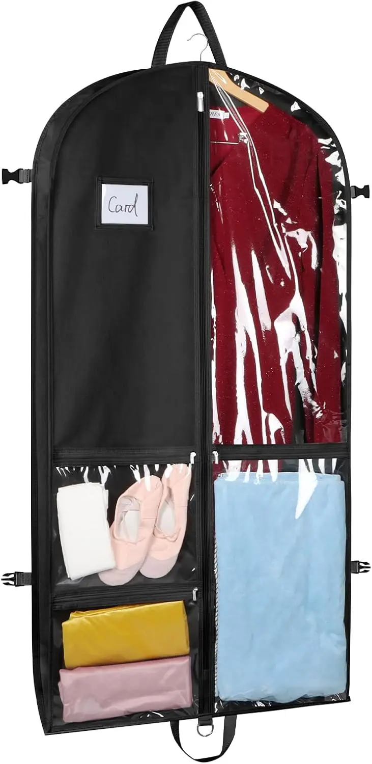 

Clear Garment Bag for Dance Costumes with Zip Pockets, Perfect for Teens and Competitions