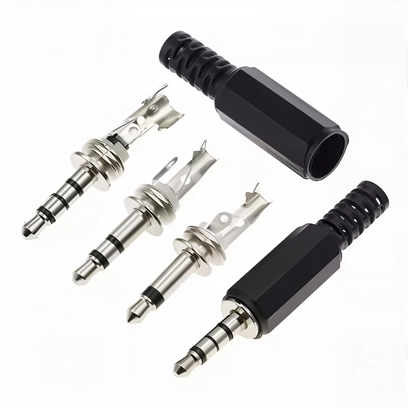 5Pcs 3.5mm Audio Male Plug Stereo / Mono 2/3/4 Pole Adapter for Microphone Headphone Earphone