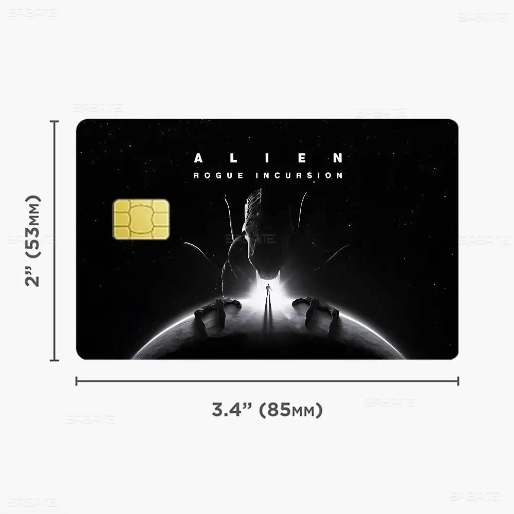Movie Alien Fashion Matte Gold Silver Black Matte Film Skin Sticker Tape for Bank Credit Debit Card