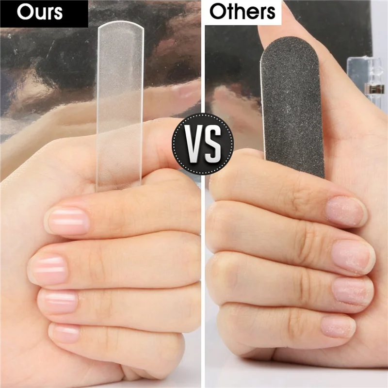 3X Glass Nail Shiner - Nano Glass Nail Files Crystal Nail Buffer Shine Polisher per unghie naturali unghie dei piedi