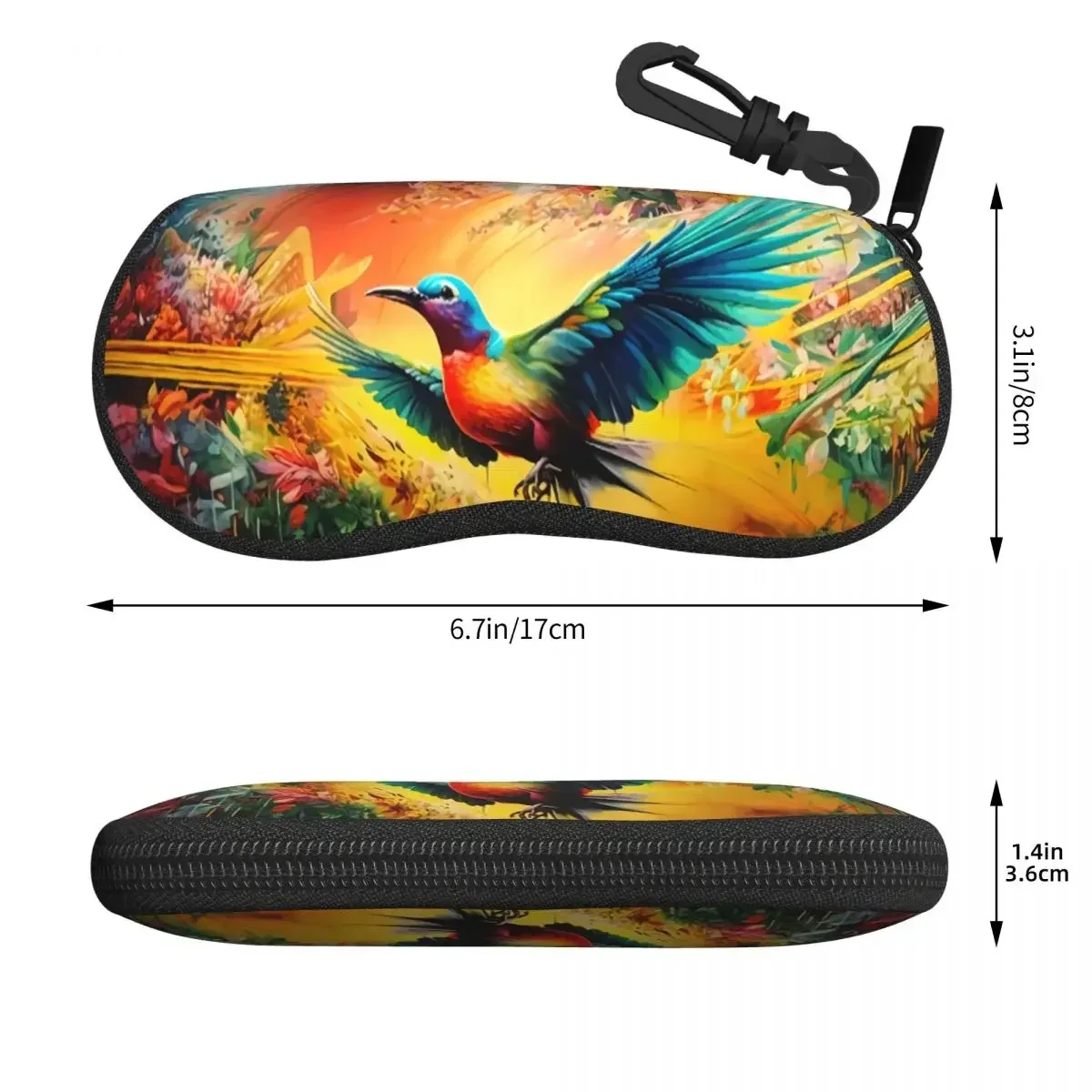 Estuche personalizado para gafas de concha de colibrí, estuche para gafas de moda para hombres y mujeres, estuche para gafas de sol