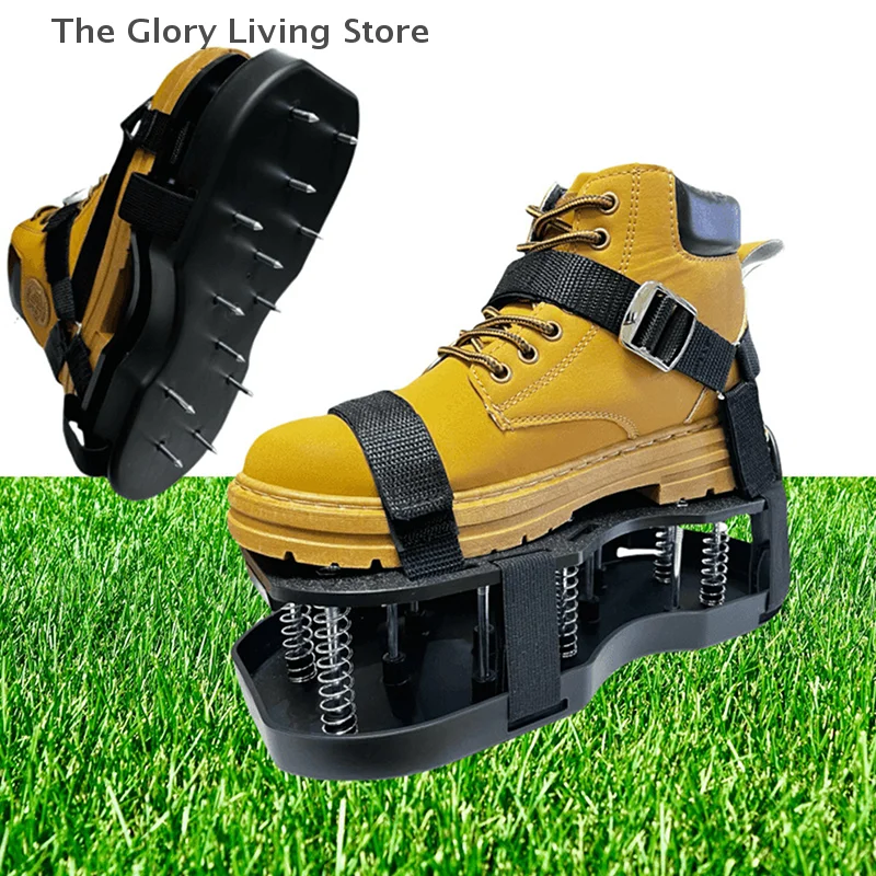 Lawn Aerator Shoes Aerator Spiked Sandals With Adjustable Strap Grass Spiked Shoes Anti-Slip For Aerating Lawn Soil