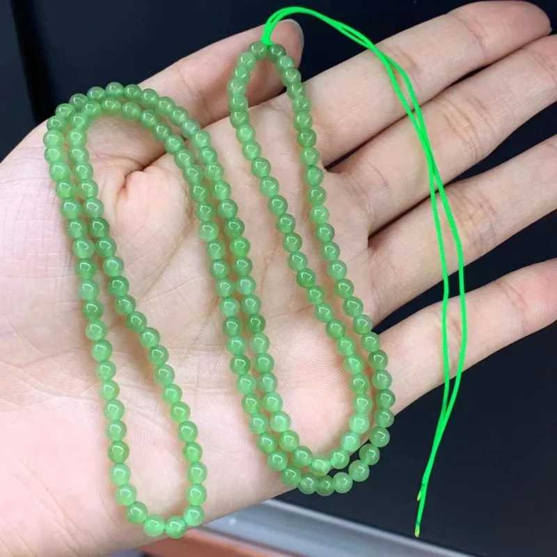 

Hetian Jade Jasper 108 Buddha Round Beads Necklace Hanging Rope 4Mm Pendant Bracelet Accessories