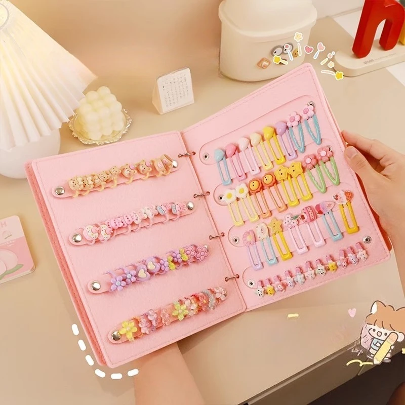 1PCS Hair Clip Storage Box Chemical Fiber Felt Material Hair Clip Storage Box Loose‑leaf Coil Chemical Fiber Felt Hair Clip