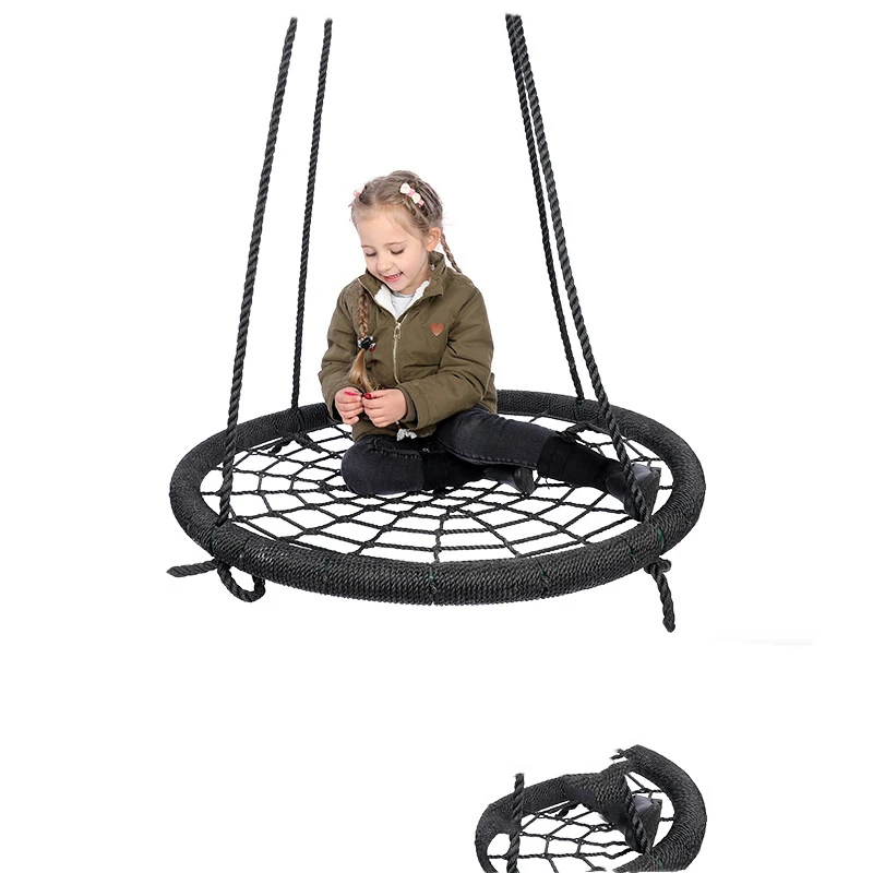 Crianças redondo ninho balanço interior e exterior cabide net corda stut balanço brinquedos do bebê diversão ao ar livre & esportes brinquedo balanços