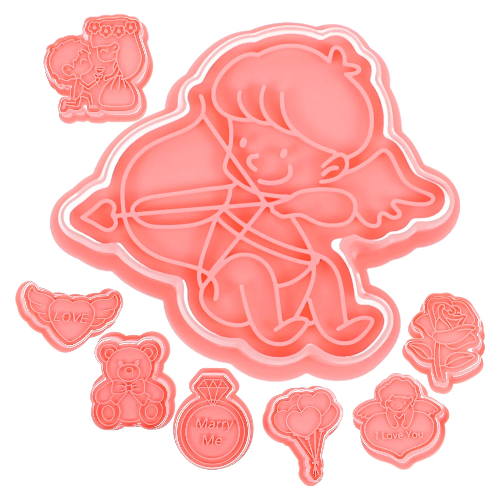 8 pezzi stampi per biscotti di San Valentino cottura al cioccolato torta fondente dessert fai da te stampo in silicone artigianale per zucchero per la festa nuziale