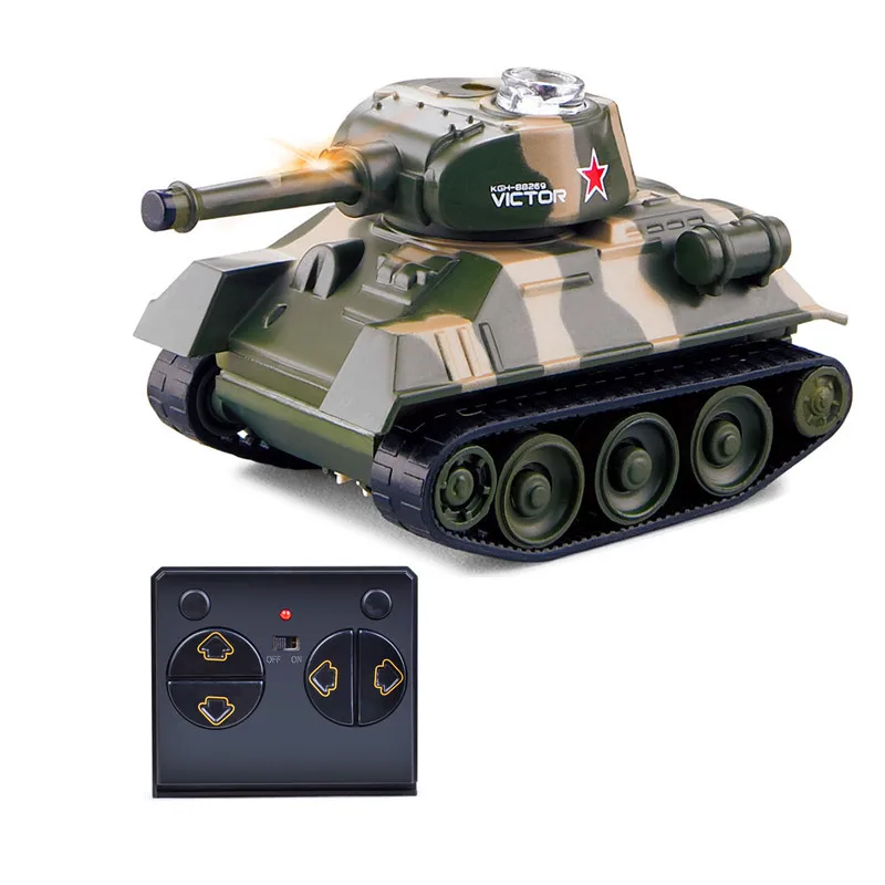 Mini 4CH Radio RC VS Tank Zdalnie sterowana kieszonkowa ciężarówka Zabawki R/C Turret Rotation Stryker LED Light Kid Military Fast Running