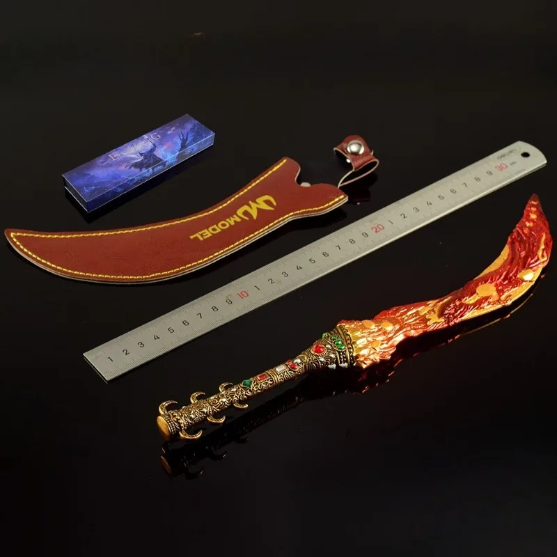 30cm Ring Lava Knife Sword Alloy Weap Model Game Peripherals Desktop Ornaments Collection Crafts Birthday Gifts Toy Kids
