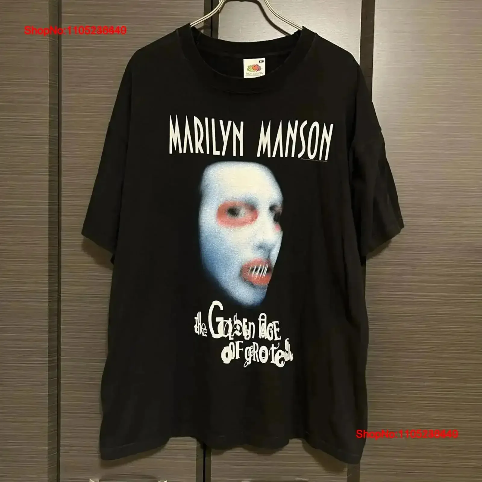 Marilyn Manson T Shirt Xl Vintage Band Washed graphic Top For Everyday Wear Stretched fashion Breathable homme vintage Washed