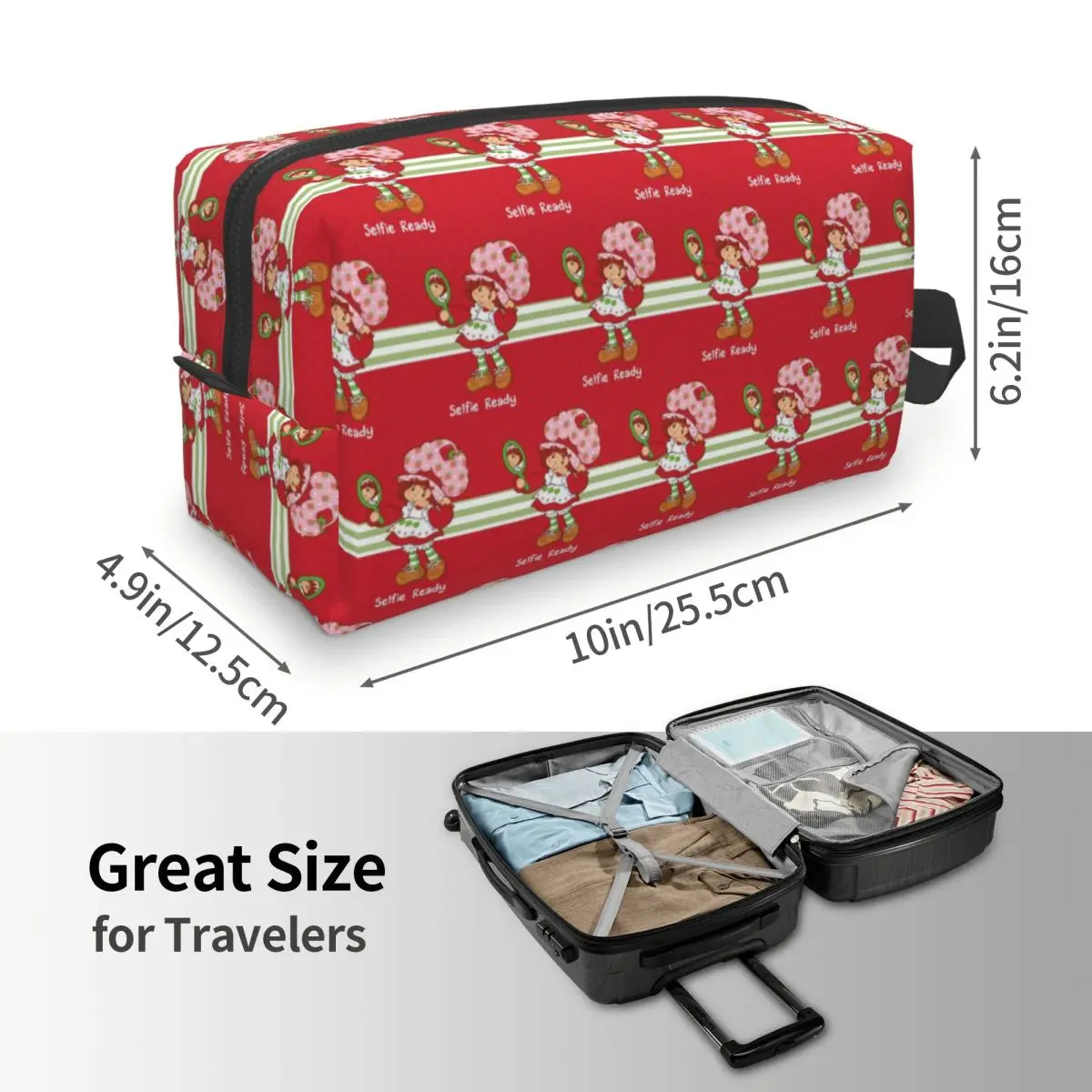 Like Strawberry ShortCake Makeup Bag Cosmetic Organizer Storage Dopp Kit Toiletry Cosmetic Bag for Women Beauty Travel