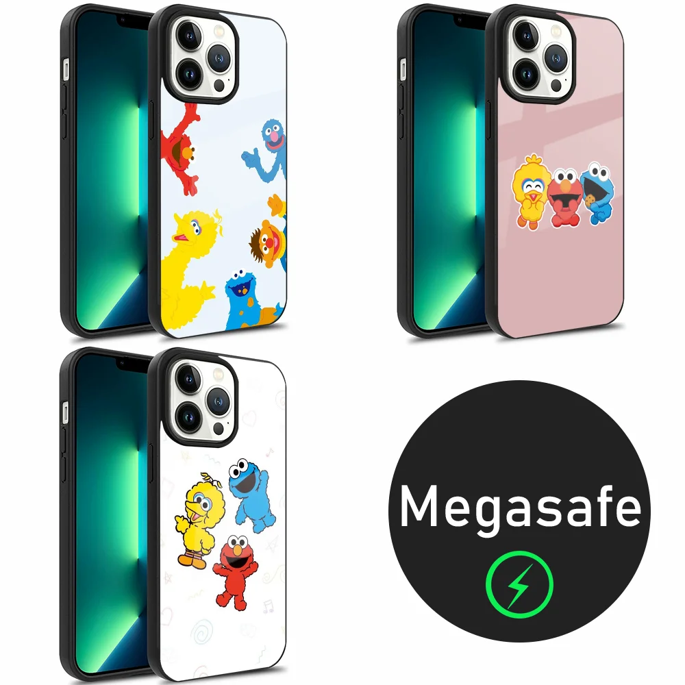 

S-Sesame Cartoon S-Street Phone Case For iPhone 15,14,13,12,11,Plus,Pro,Max Mini Magsafe Magnetic Wireless Charging