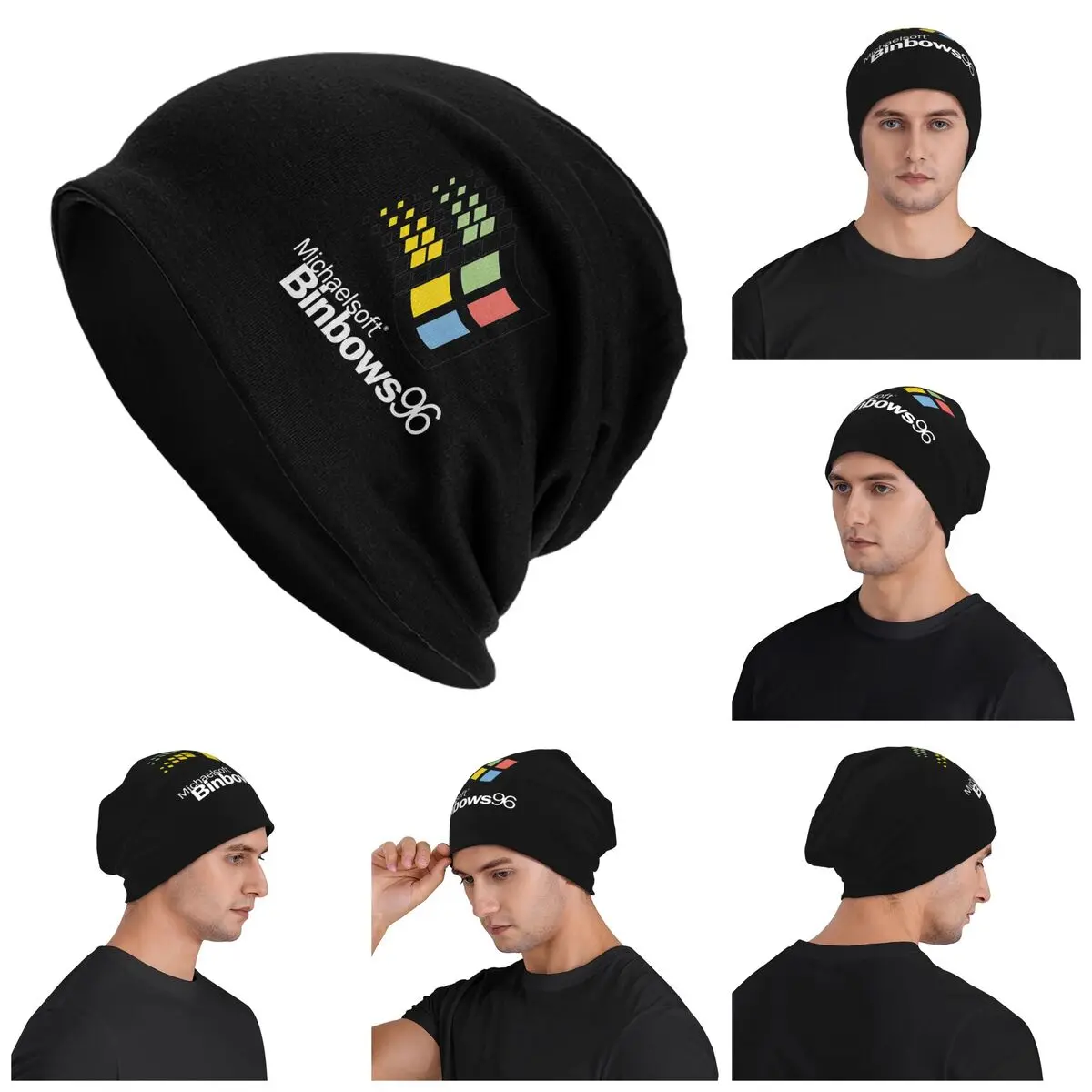 Windows 95 Geeks Nerd Malha Quente Boné de malha Hip Hop Bonnet Chapéu Outono Inverno Gorros ao ar livre Chapéus para adultos unissex