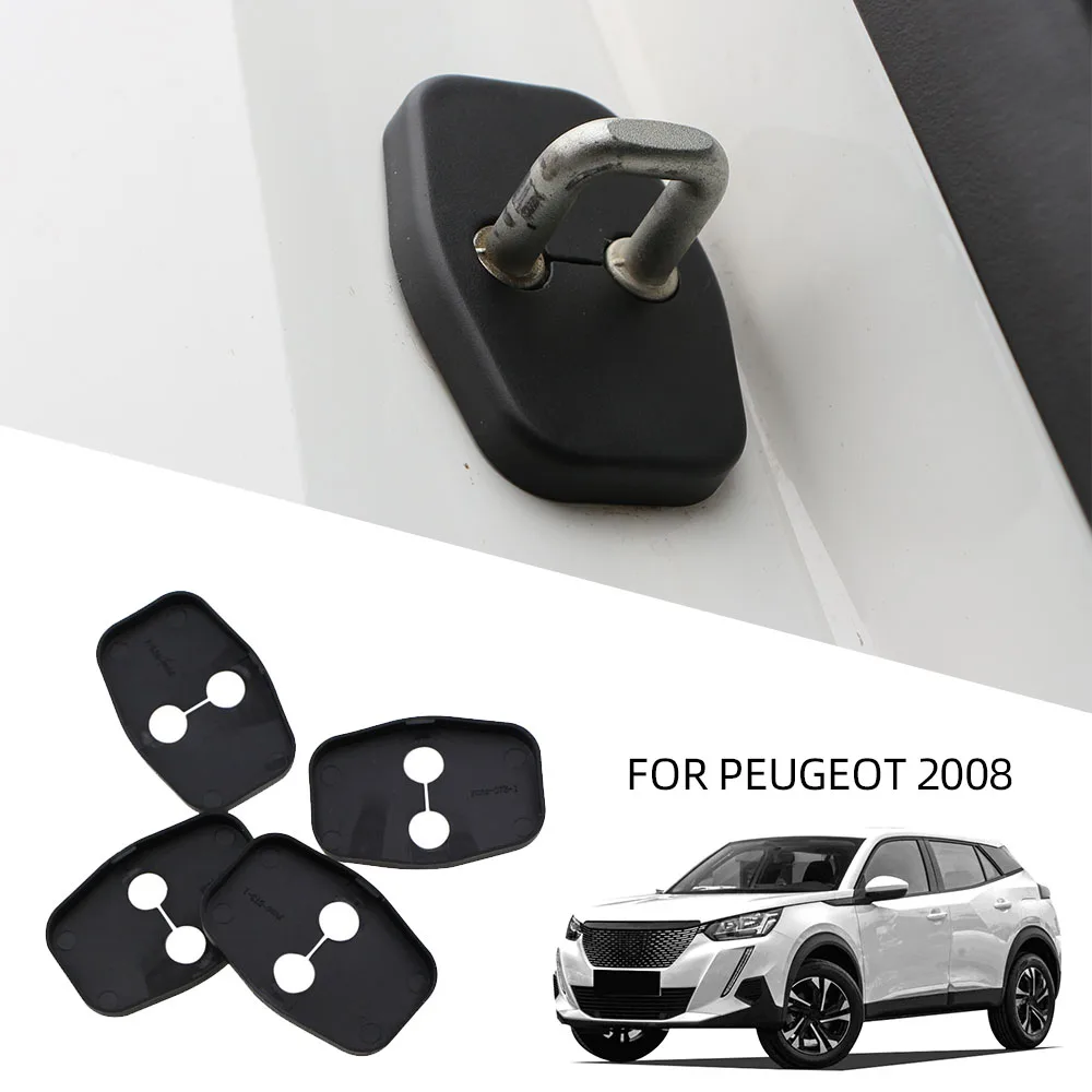 

Для Peugeot 2008 2019-2023 E2008 2020-2022 крышка дверного замка защитная крышка двери 4 шт. ABS чехол защитные аксессуары