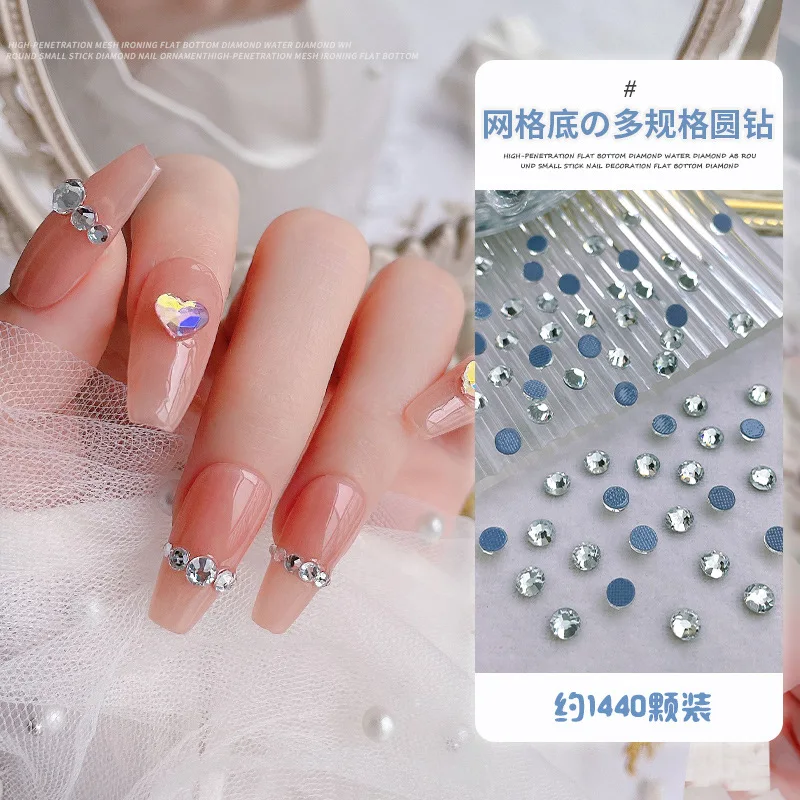 ss3-ss20 1440pcs Clear Crystal AB 3D FlatBack Nail Art Rhinestones Diamonds Gems 3d Nail Charms Shoes and Dancing Decorations