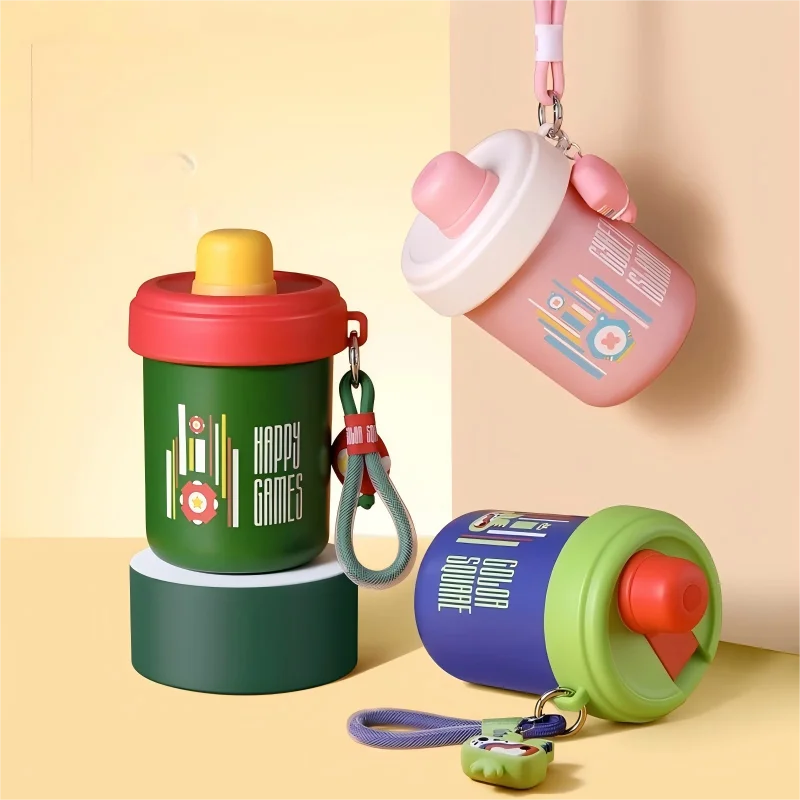

Cooker King 480ml Candy Bobo Tumbler; 304 Stainless Steel Cup with Straw; Ceramic Coated, Cute Cartoon Portable Bottle
