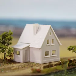 Evemodel 1 Unit N Scale 1:160 Model Railway Village House Unassembled White Blank Building Parts Kit