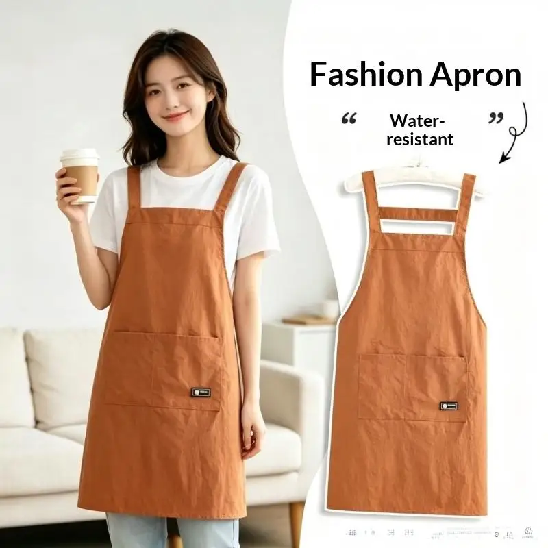 Fashion Strap Style Apron Waterproof Anti-fouling Nail Art Cafe Workwear Sleeveless Catering Waiter Work Clothes