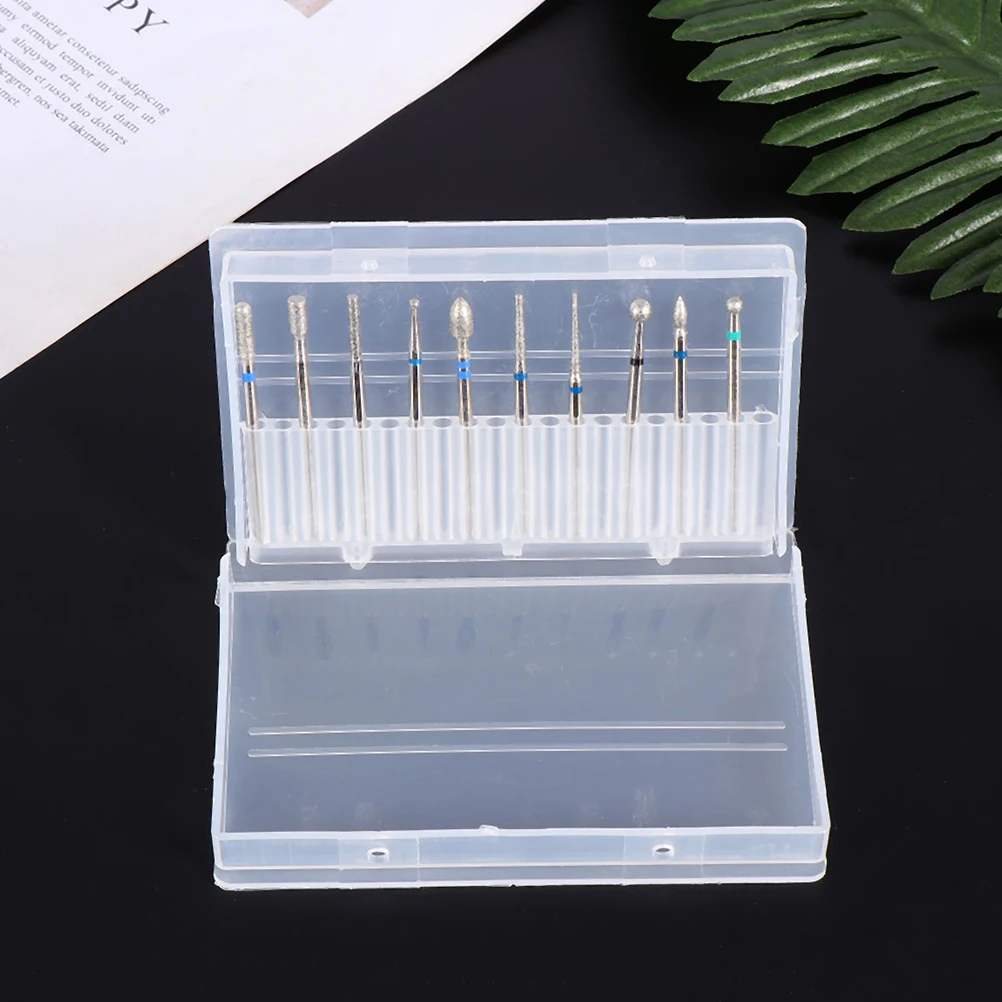 

4pcs Nail Drill Bit Case for Grinding Head Storage Lightweight Durable Plastic Manicure Polishing ganizer Box Suitable Salon