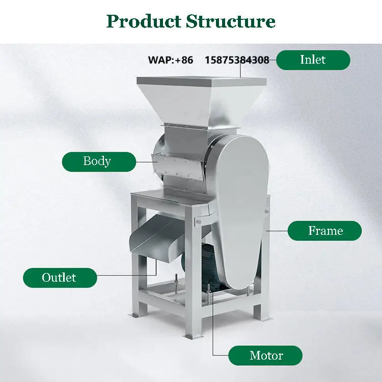 Large Capacity Industrial Fruit Crusher Machine with Motor / Tomato & Juicer/Cutter