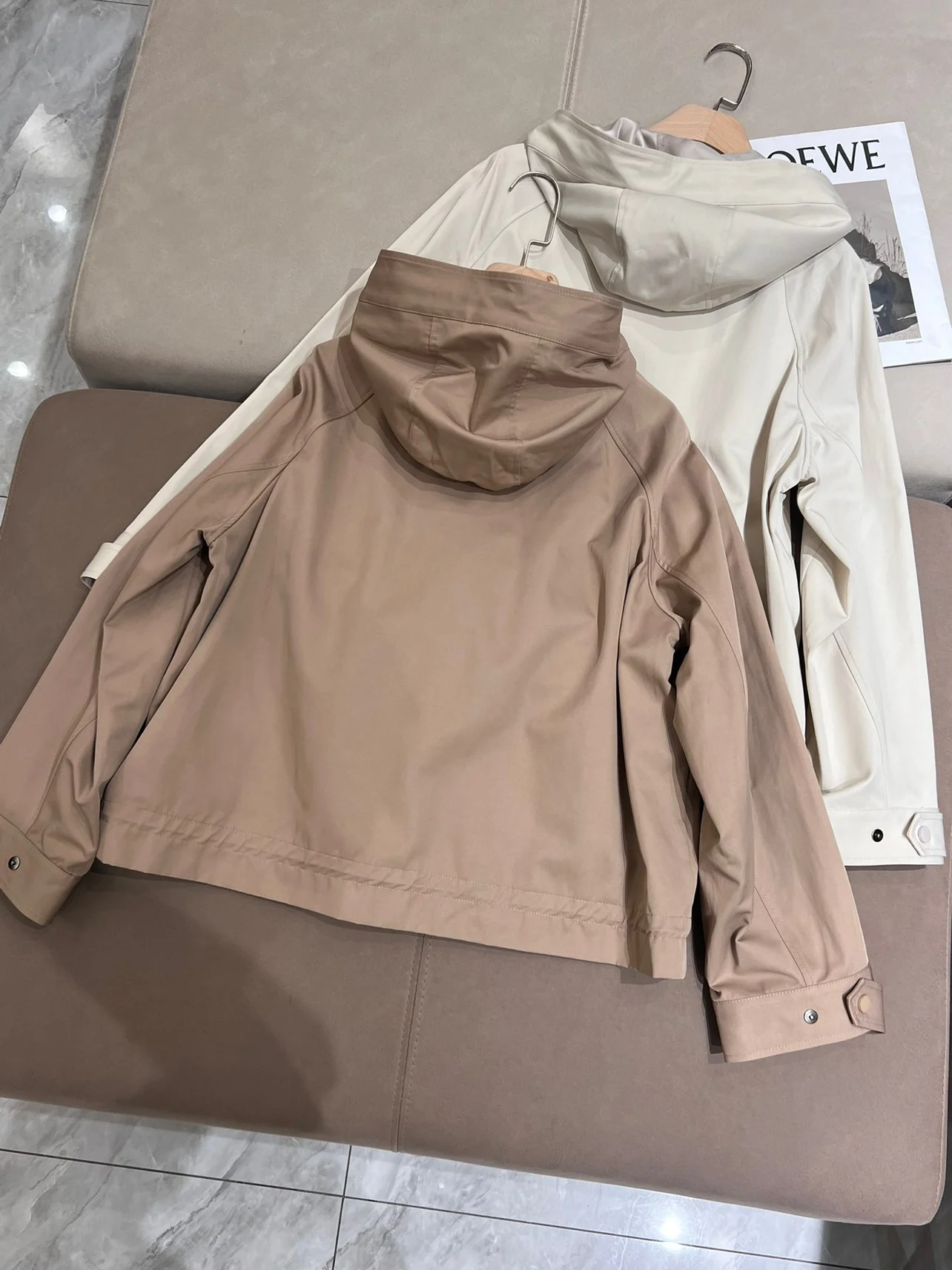 Spring Autumn B*C Windbreaker Jacket Women Casual Hooded Short Coat For Woman