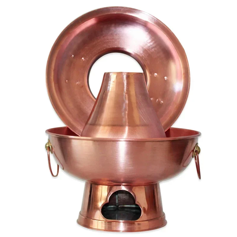 Charcoal Copper Hot Pot Chinese Hotpot Pure Handmade Mandarin Duck Pot Old Beijing Instant-boiled Meat Copper Boiler Cooking Pot