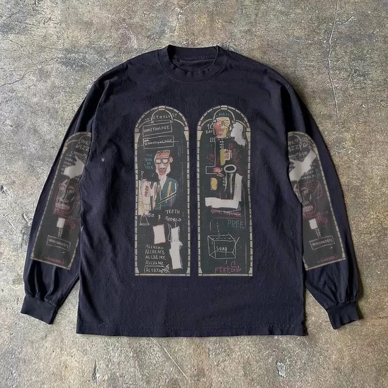 Heavyweight 310g Pure Cotton Long Sleeve T-Shirt American Retro Oversize Streetwear Versatile Comfortable Fit for Men And Women
