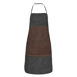 Custom Bib Vintage Black And Brown Stitched Leather Aprons Men Women Adult Chef Kitchen Cooking Medieval Style Tablier Cuisine