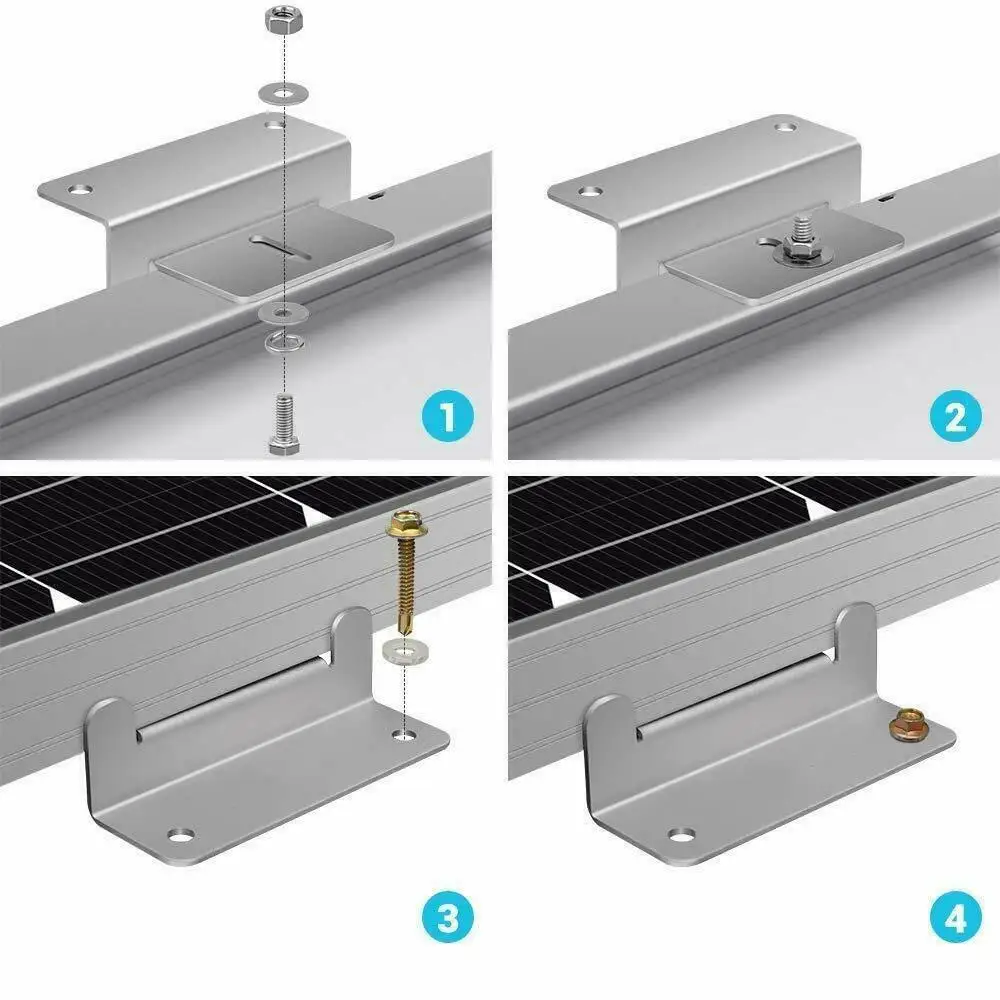 4/8 Pcs Solar Panels Mounting Brackets Holder Generally In Off-Grid Solar System Installation Z-Bracket Holder EU Local Deliver