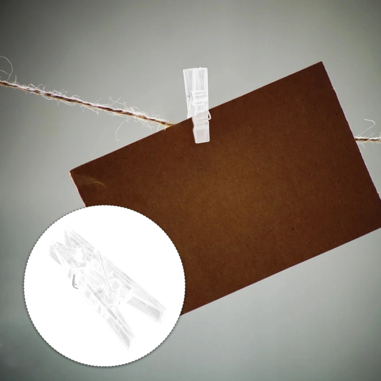 

100Pcs Transparent Plastic Lamp String Clamp Photo Clip Decorative for String Lights Display Transparent Clip Decorative Clamp