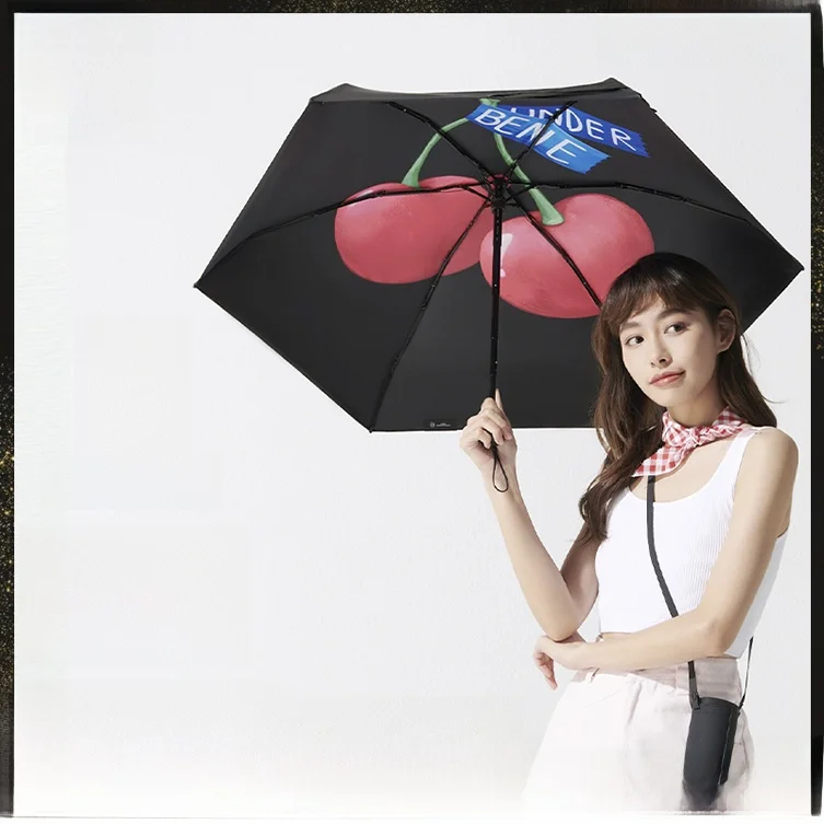 

Banana Leaf Fun Six-Fold Sun Umbrella Women's Style UV Protection Sunscreen Umbrella Rain And Sun Dual-Purpose Aluminum ...