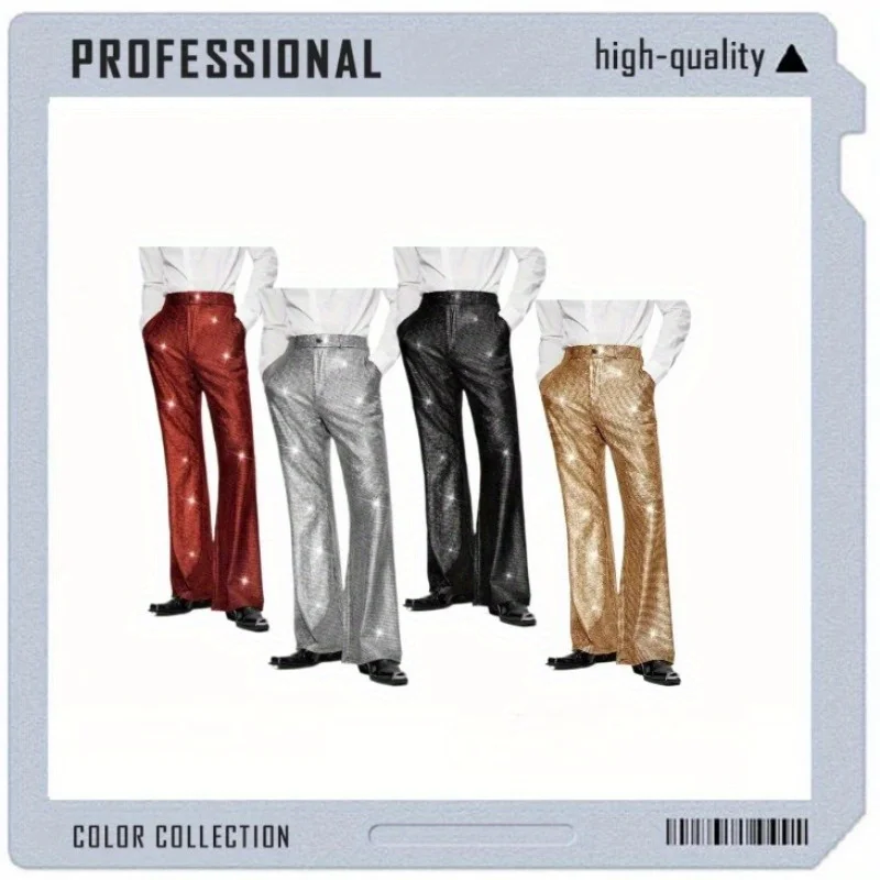 

Брюки Сценическое шоу Блестящие брюки Диско Клубная одежда Вечернее торжественное платье Низ Блестящие клетчатые брюки с блестками