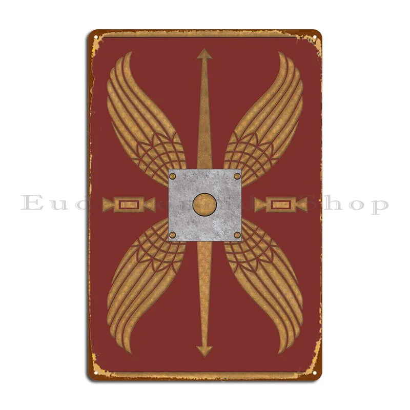 Cartel de letrero de Metal personalizado, Escudo de legionaria romana, placas divertidas personalizadas, cartel de estaño, Club