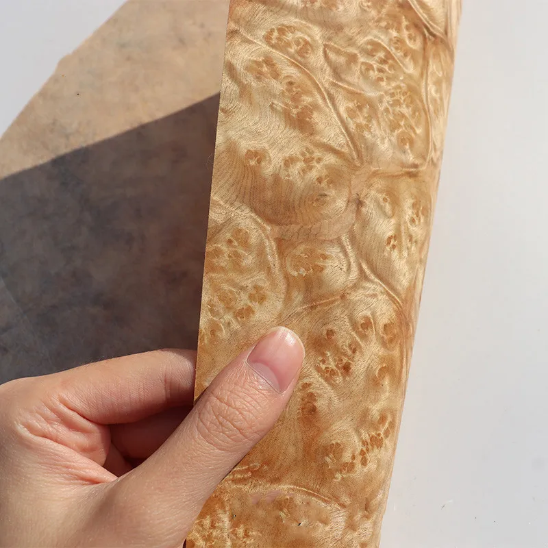 Natural Burl Wood Veneer Handmade DIY Wood Box Refurbished Decorative Gift Jewelry Box Skin Panel 0.2mm Thin Veneer Furniture