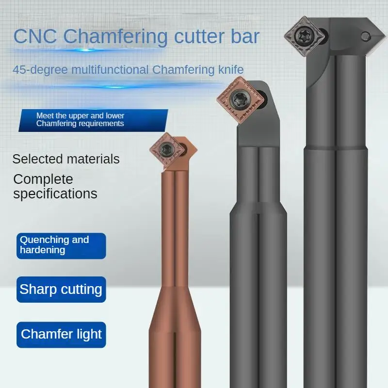 45° CNC multifunctional chamfering tool holder, inner and outer, upper and lower, reverse pulling tool holder, install SPMG SCMT