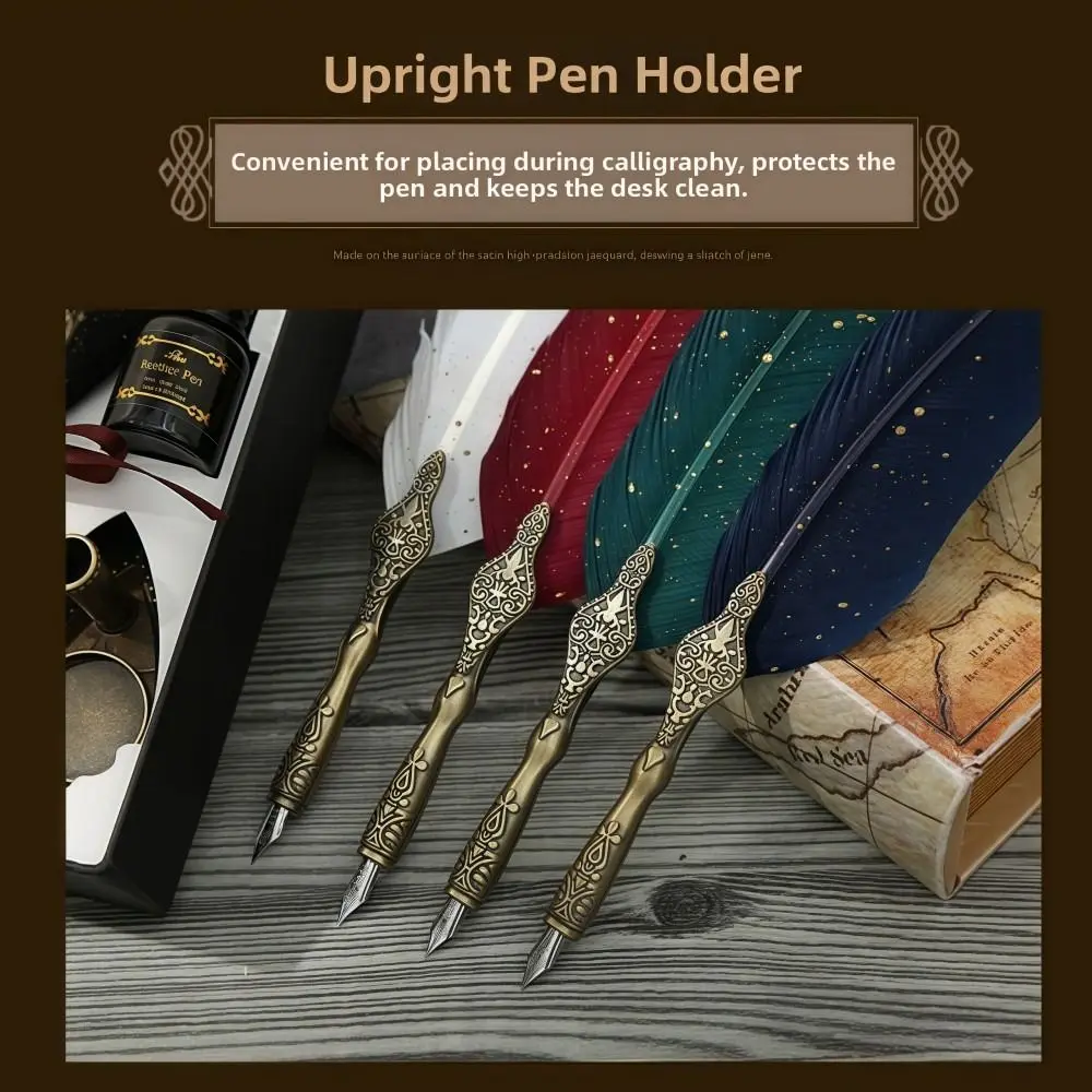 

Винтажный набор для каллиграфии: ручка с пером и чернила, 15 мл чернил, изысканный дизайн, легкий вес, подарочная коробка, офисные подарки