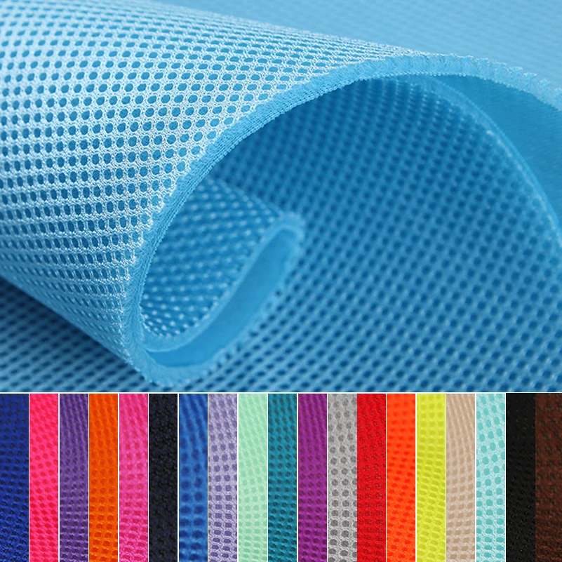 Breathable 3D Mesh Fabric Air Solid Color Breathable Handmade DIY Upholstery Cloth Per Meters