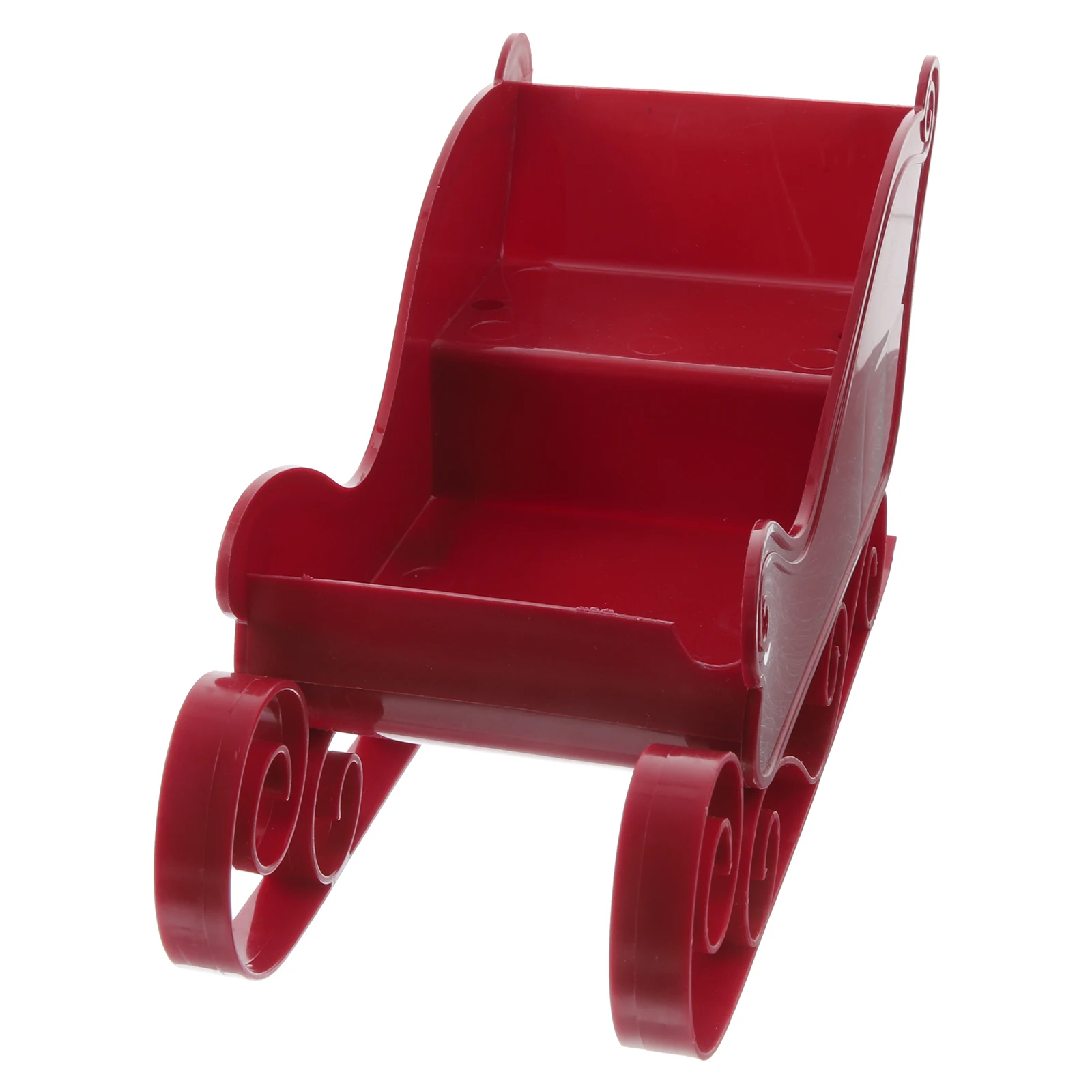 

Sleigh Decoration Miniature Model Small Christmas Figurine Red Ornament Miature Plastic Decorative Sled Ornaments
