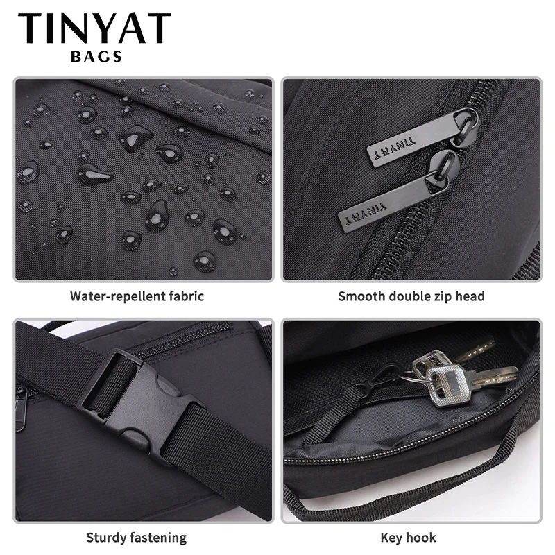 TINYAT поясная сумка для мужчин, кошелек для телефона, кошелек для путешествий, большой женский поясной мешок, водонепроницаемая сумка на плечо,