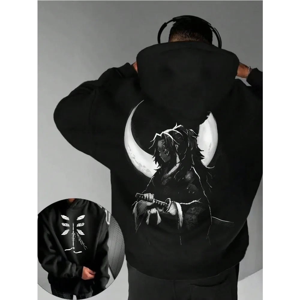 Black Dead Mou Herren-Hoodie aus dem Anime „Demon Slayer Blade“ Neues Produkt für Freizeit-Sportshirts für Herren und Damen