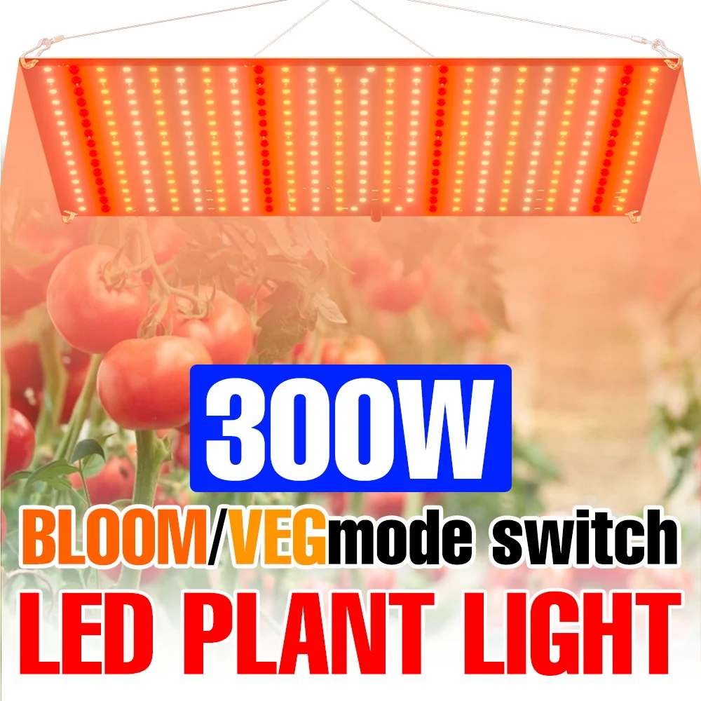 

300 Вт светодиодные светильники для выращивания, полный спектр, квантовая пластинчатая лампа, теплица, цветы, овощи, гидропоника, выращивание растений, заполняющее освещение